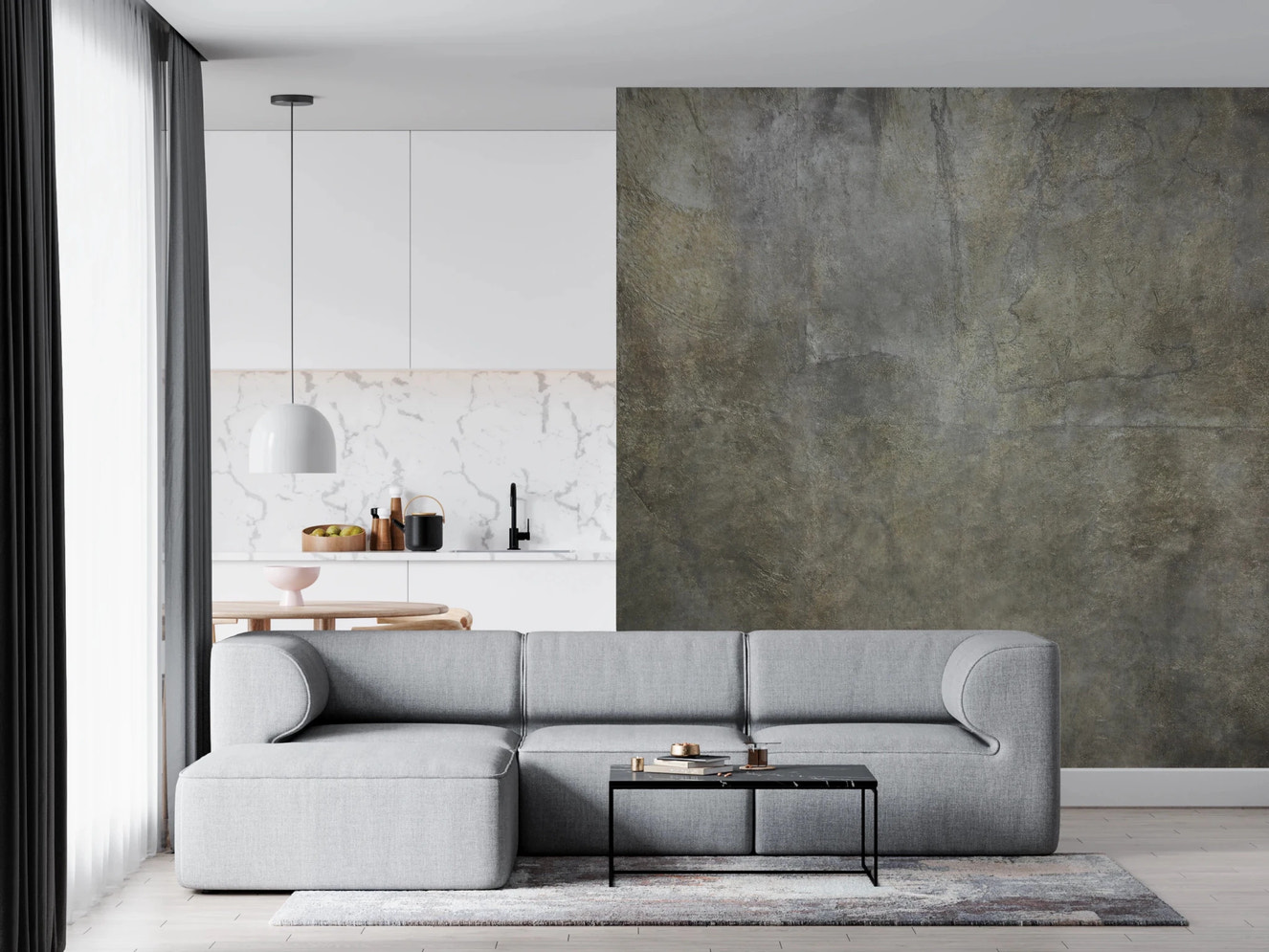 Golden Paper Collage Wall Mural