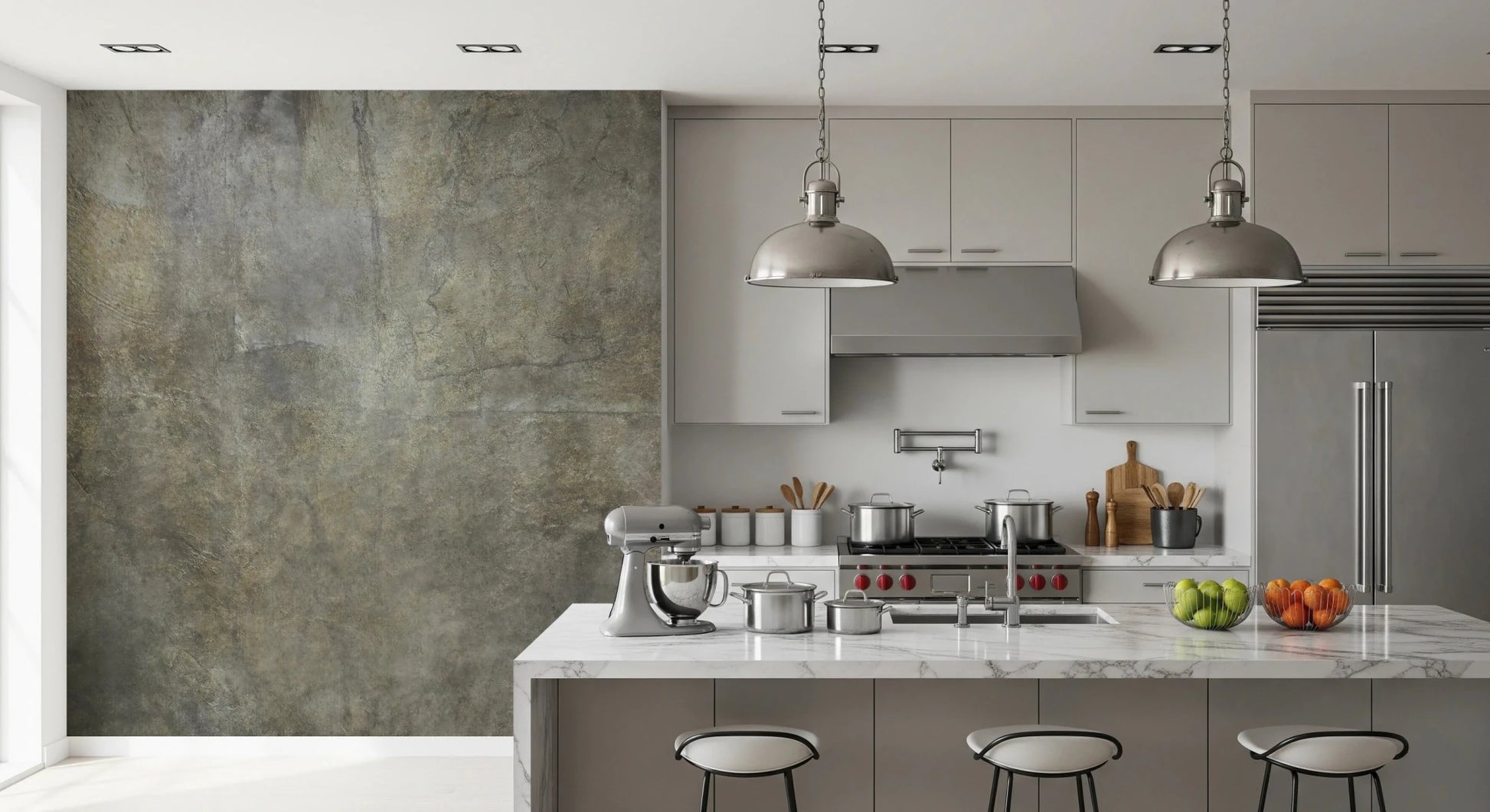 Golden Paper Collage Wall Mural