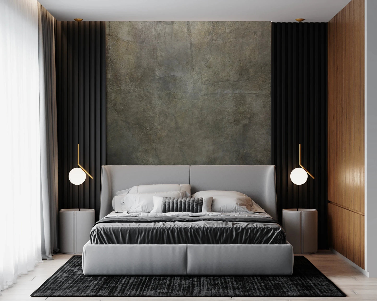 Golden Paper Collage Wall Mural