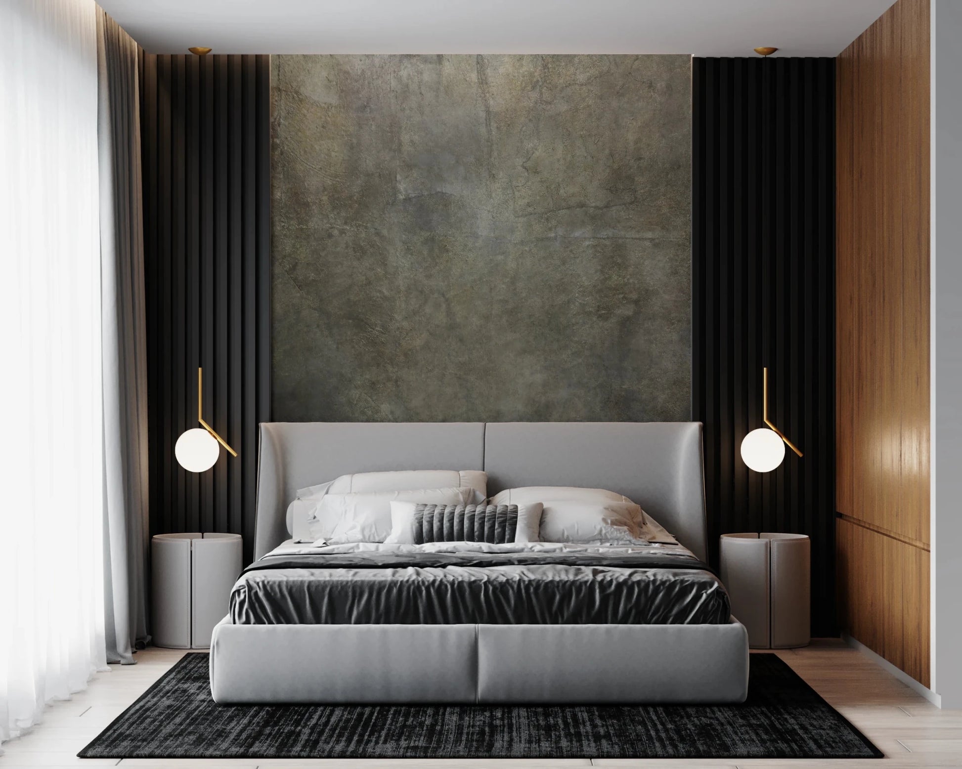 Golden Paper Collage Wall Mural