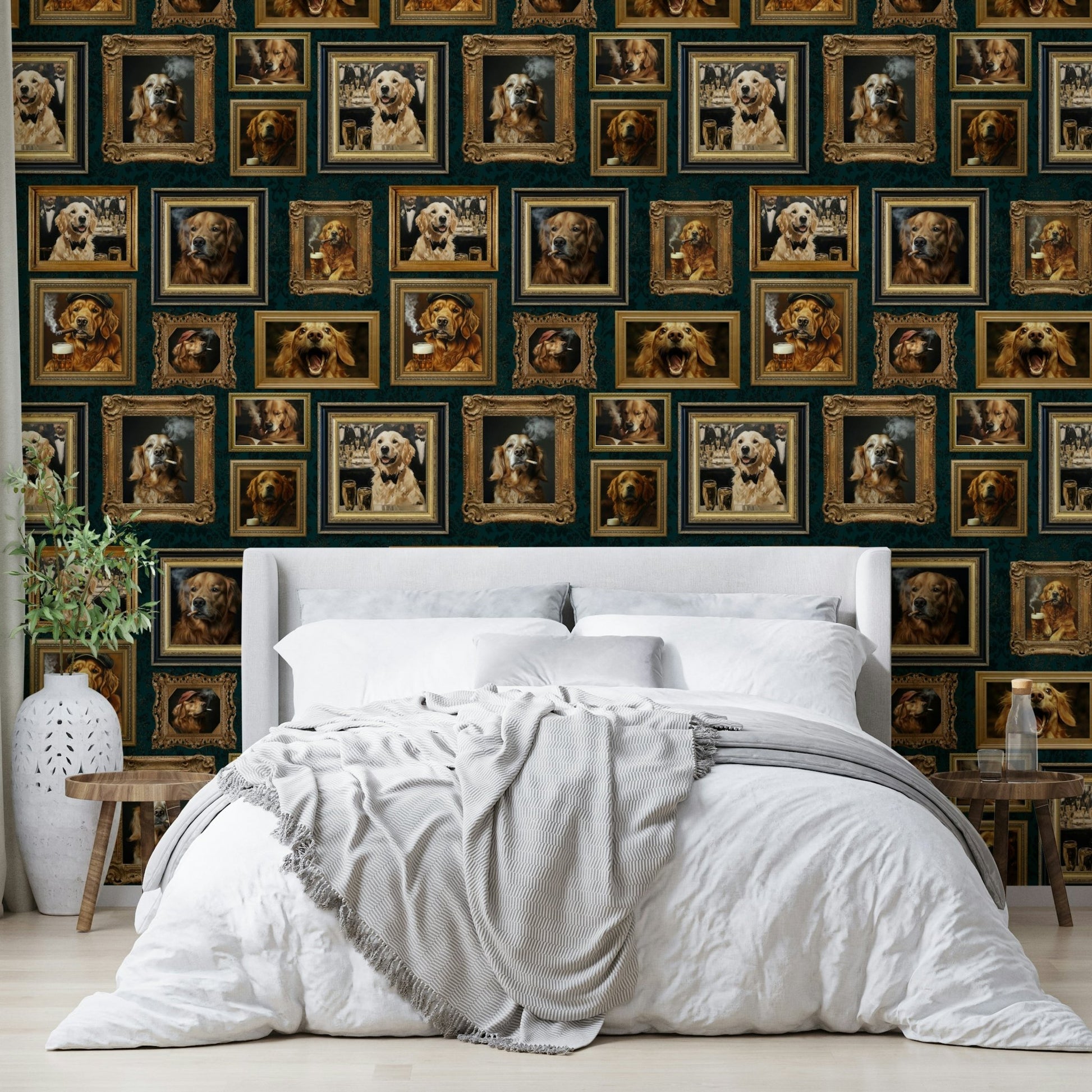 Wallpaper with a mix of light and neutral colors.

