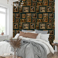 Humorous design with dogs posing with props.

