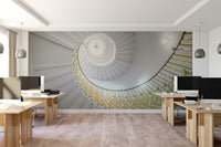 The wallpaper for walls being admired in a home.

