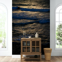 A high-angle view of the wall mural with natural light.

