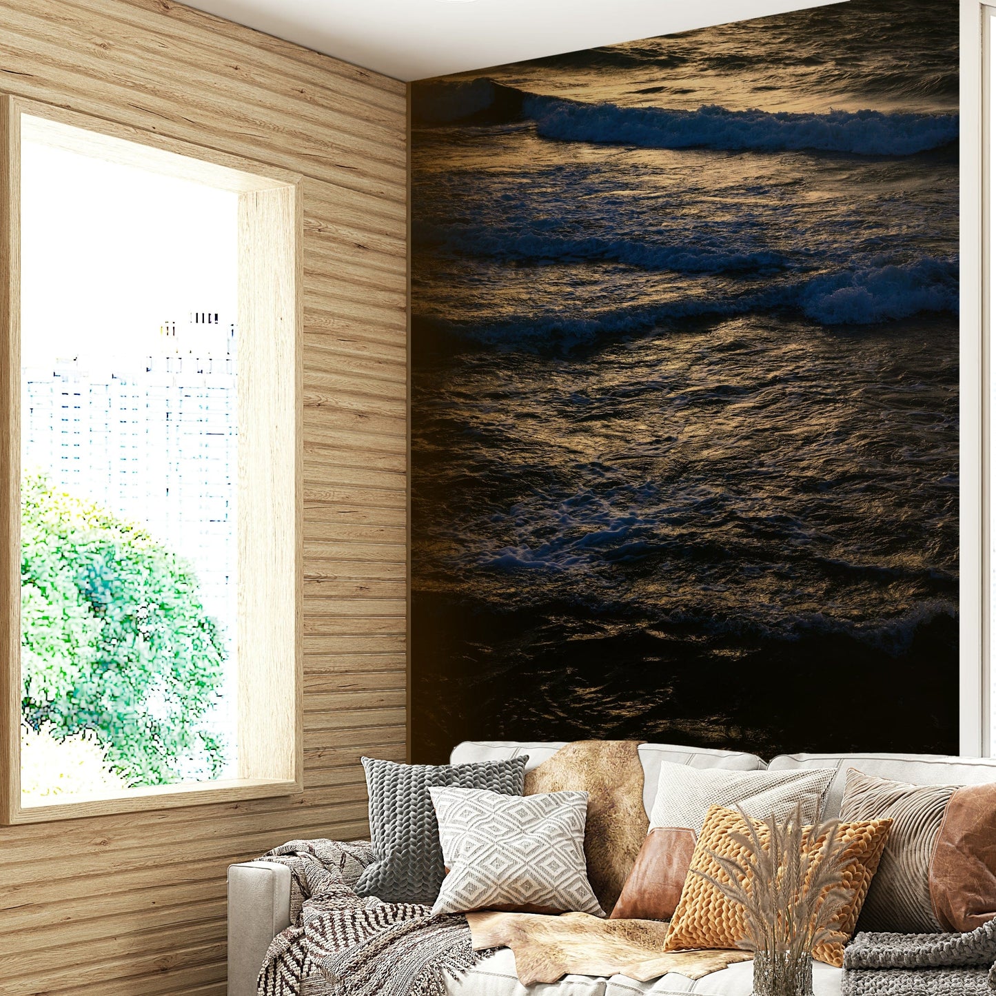 A detail shot of the sea foam and rock textures.

