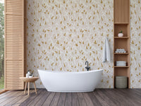 Golden Whispers wallpaper for serene living spaces