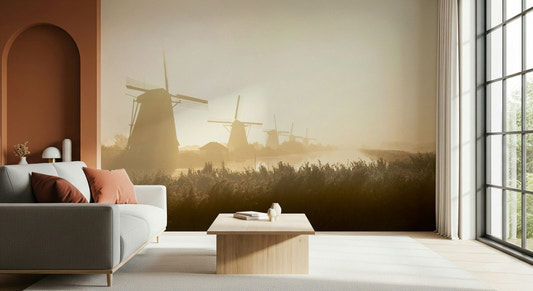 Golden Hour at Kinderdijk Wall Mural -2352343