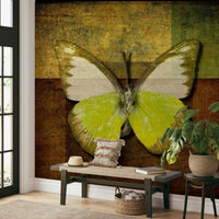 Gold Monarch Wallpaper Artistic butterfly dark sepia tone wall art.
