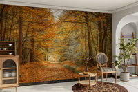 The wallpaper is applied seamlessly, making the view feel realistic.

