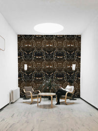 Bedroom styled with Gothic Moth Vines wallpaper

