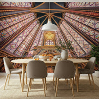 Vibrant cathedral interior wall mural Gothic Radiance