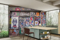 a graffiti-covered alley

