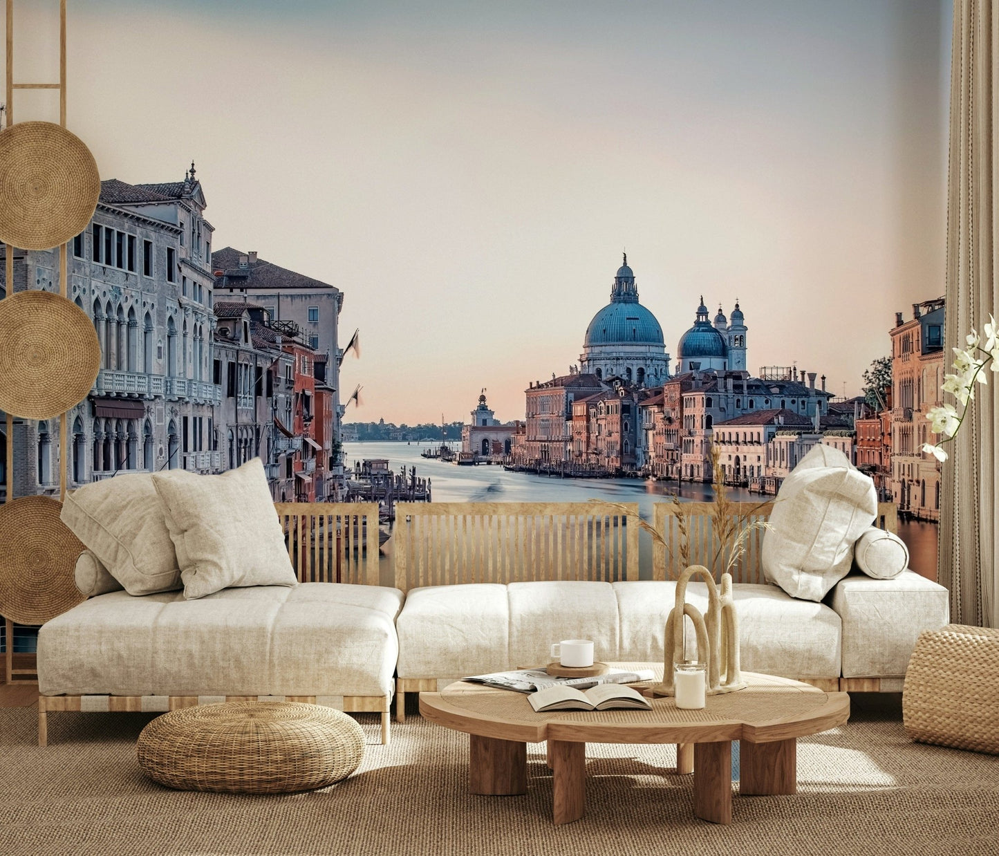 Beautiful Italian city, Grand Canal Dreams, panoramic mural vista.