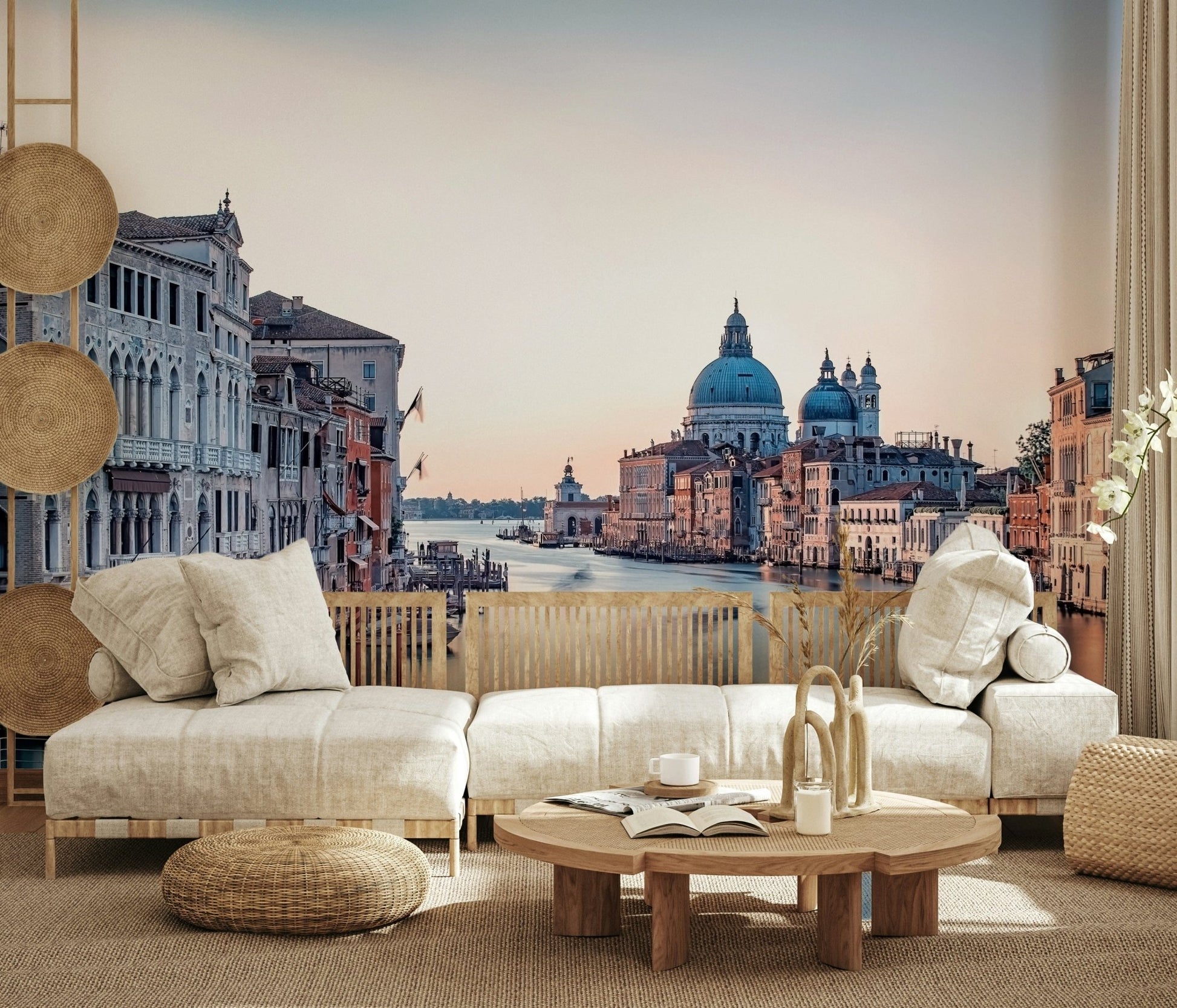 Beautiful Italian city, Grand Canal Dreams, panoramic mural vista.