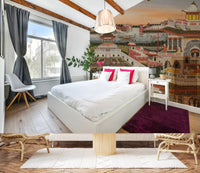 Bedroom Grand Indian Palace wall mural with palace courtyard view
