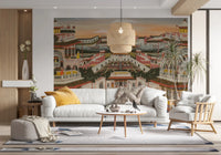 Grand Indian Palace wall mural showing terraces and floral courts