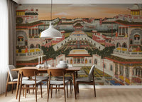 Dining room Grand Indian Palace wall mural with palace terraces