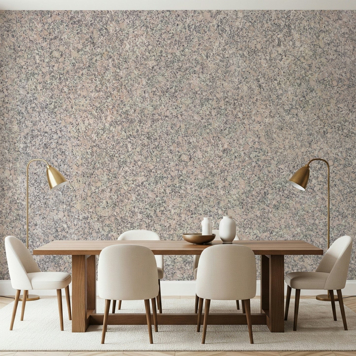 Wall mural with realistic stone textures creating a peaceful atmosphere
