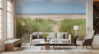 Grassland by the Sea wallpaper with soothing outdoor aesthetic.