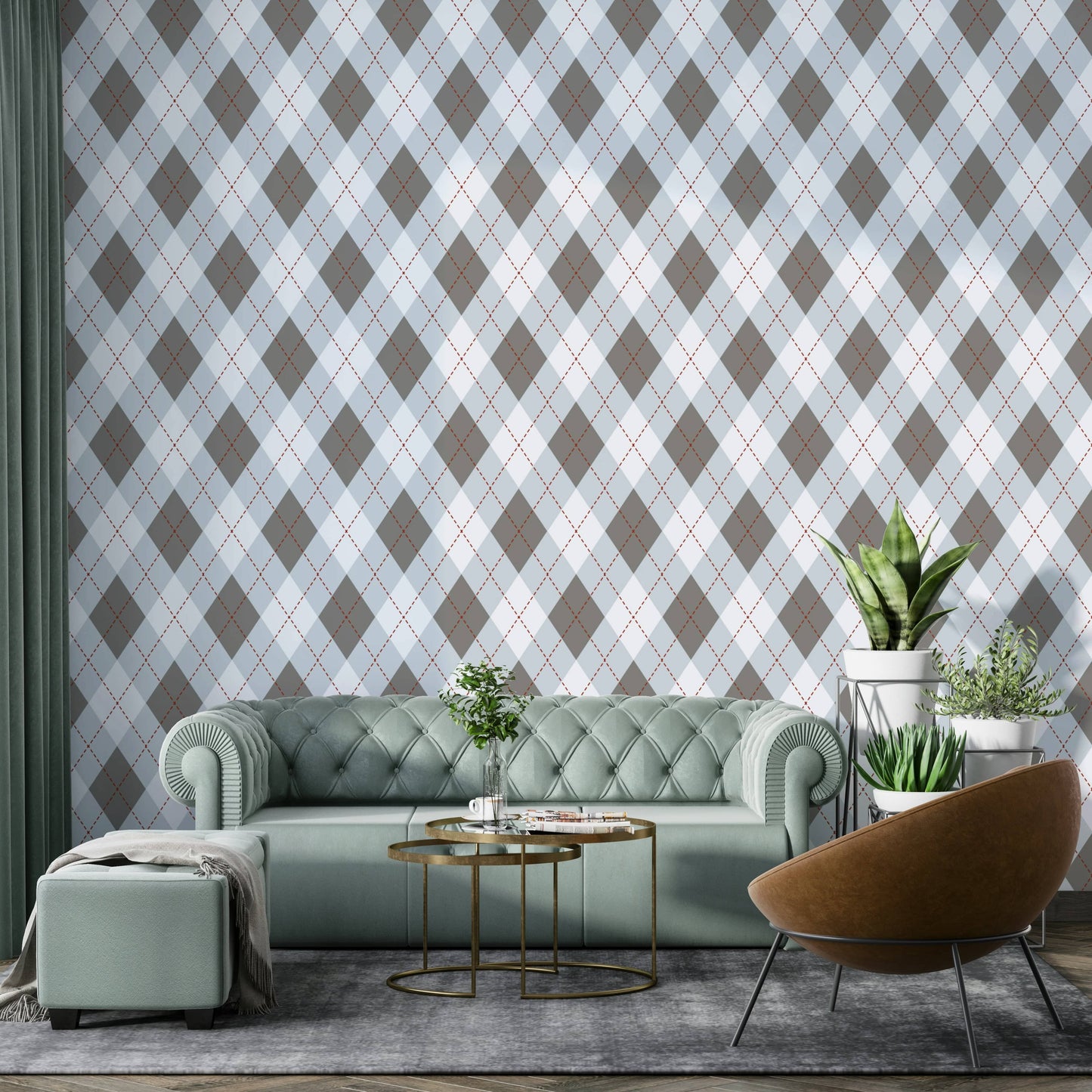 The colors are a soft, light gray and a pale, baby blue.
