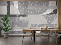 Gray terrazzo wallpaper mural, contemporary flair