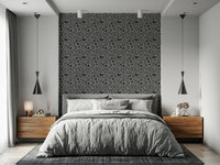 Wall mural Gray Scandinavian, charming pattern, delicate berries.