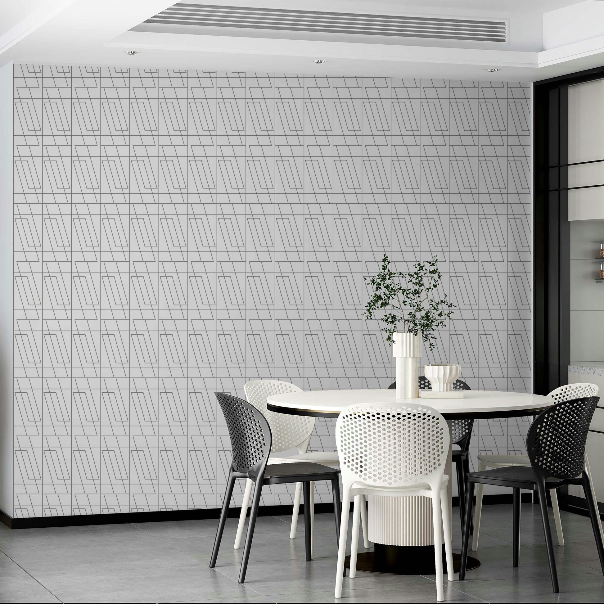 Stylish geometric parallelogram pattern decor room wallpaper.
