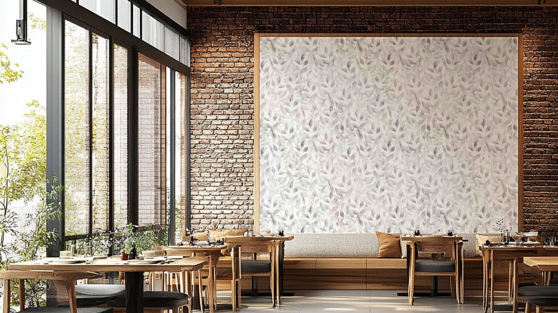 Foggy woodland garden aesthetic wallpaper for modern homes.
