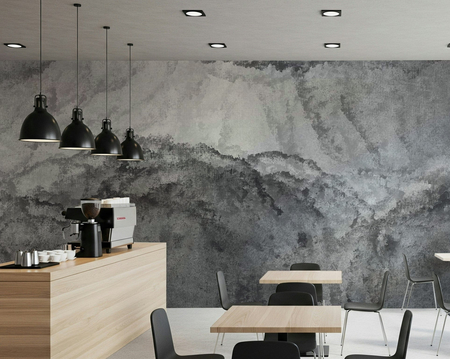 A contemplative gentle gray wallpaper mural for a feature wall.