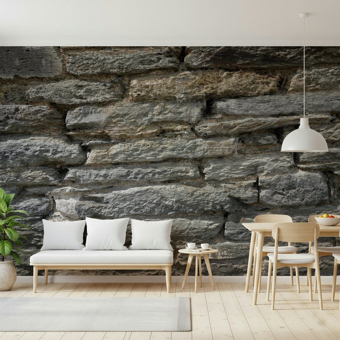 Gray Stone Wall Texture Wall Mural -2566578