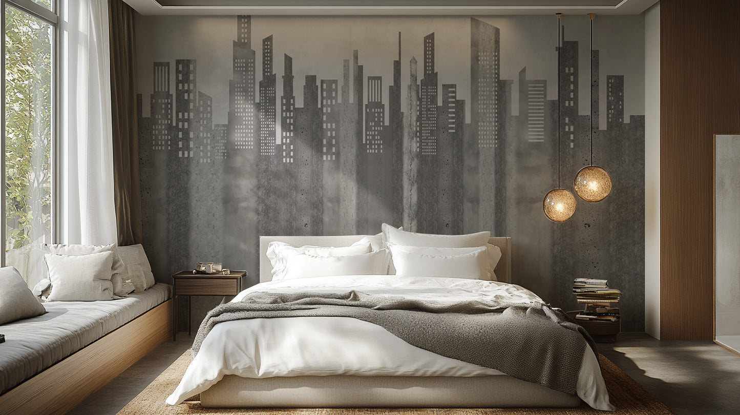 Grayscale Urban Cityscape Wallpaper