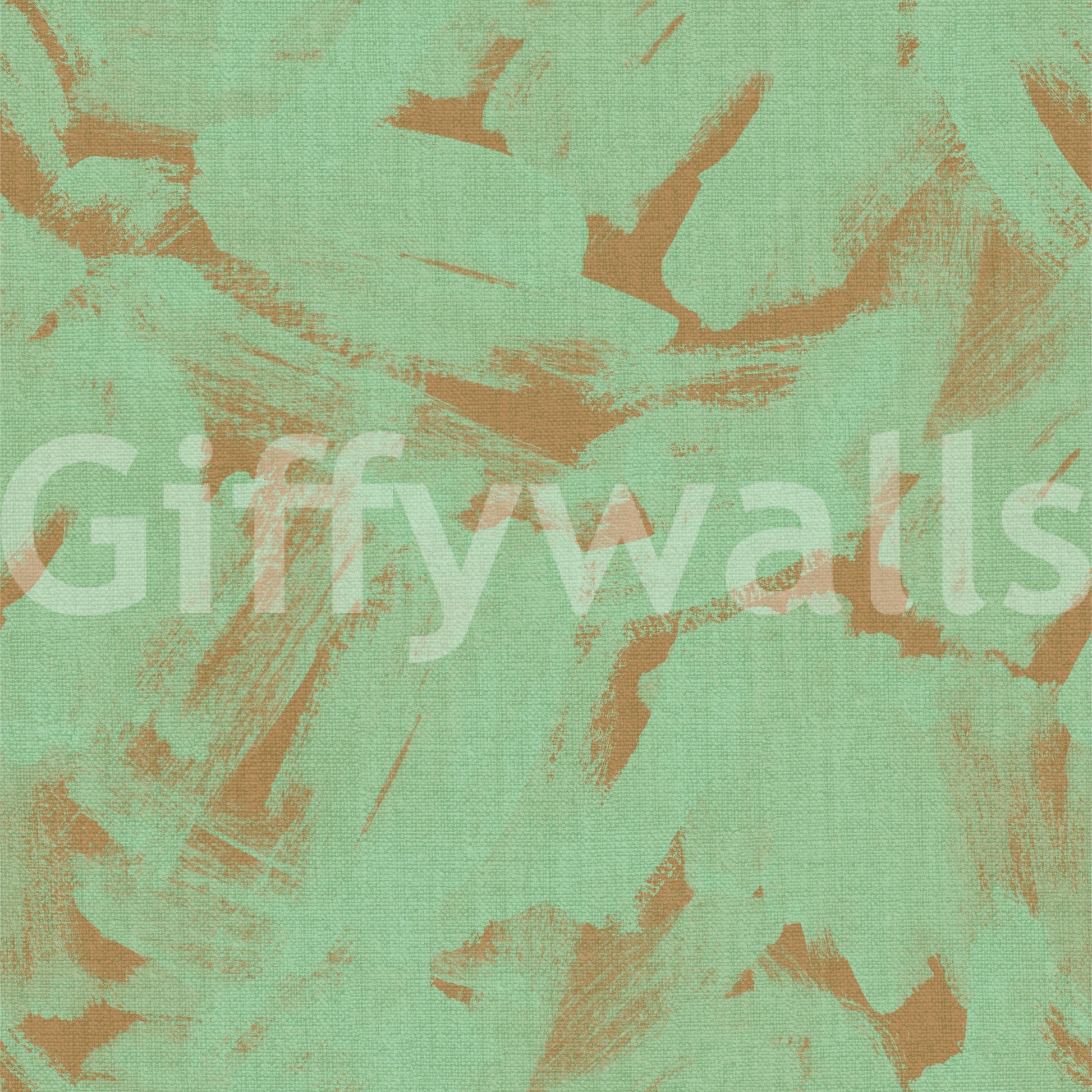 Modern wallcovering with green painterly strokes

