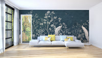 Serene tropical trees wall mural design
