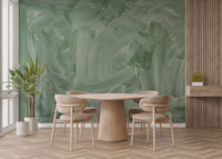 Artistic smudge green board wallpaper mural