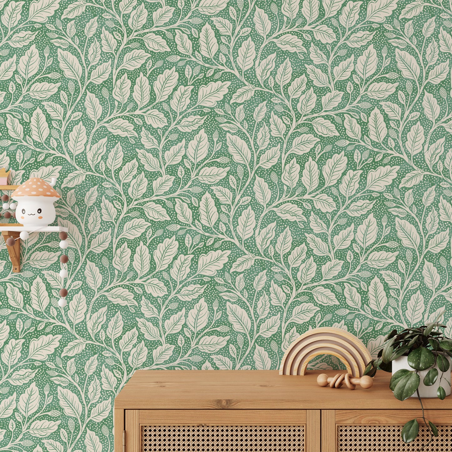 Green Budding Branches Wallpaper⁠