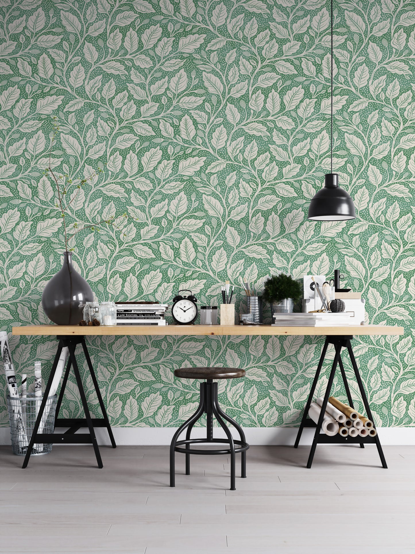 Green Budding Branches Wallpaper⁠