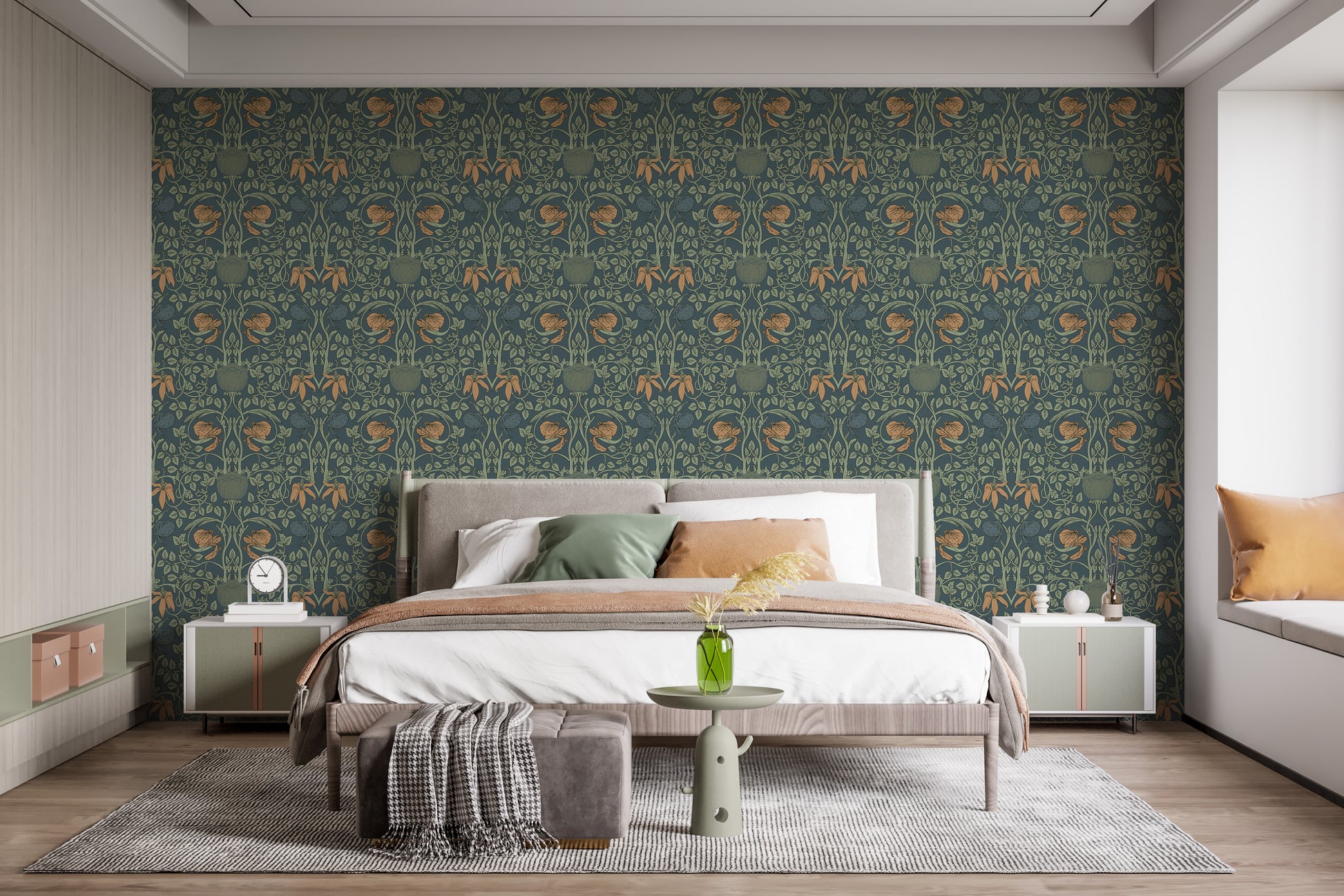 Charming vintage floral pattern mural
