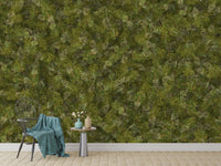 Fern bracken detailed green wallpaper design
