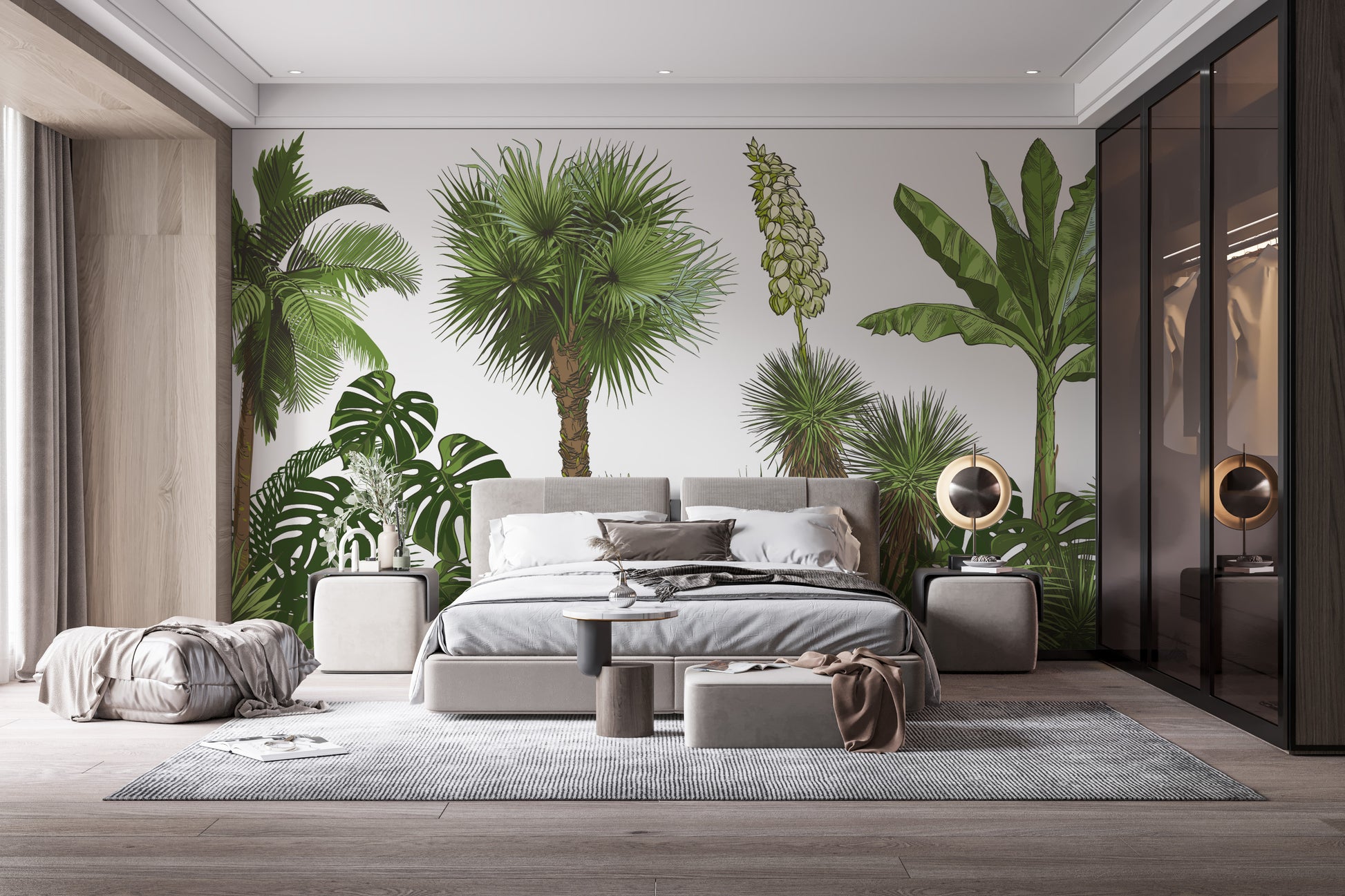 Vibrant green forest wallpaper for walls
