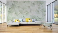 The composition is a repeating, subtle botanical pattern.

