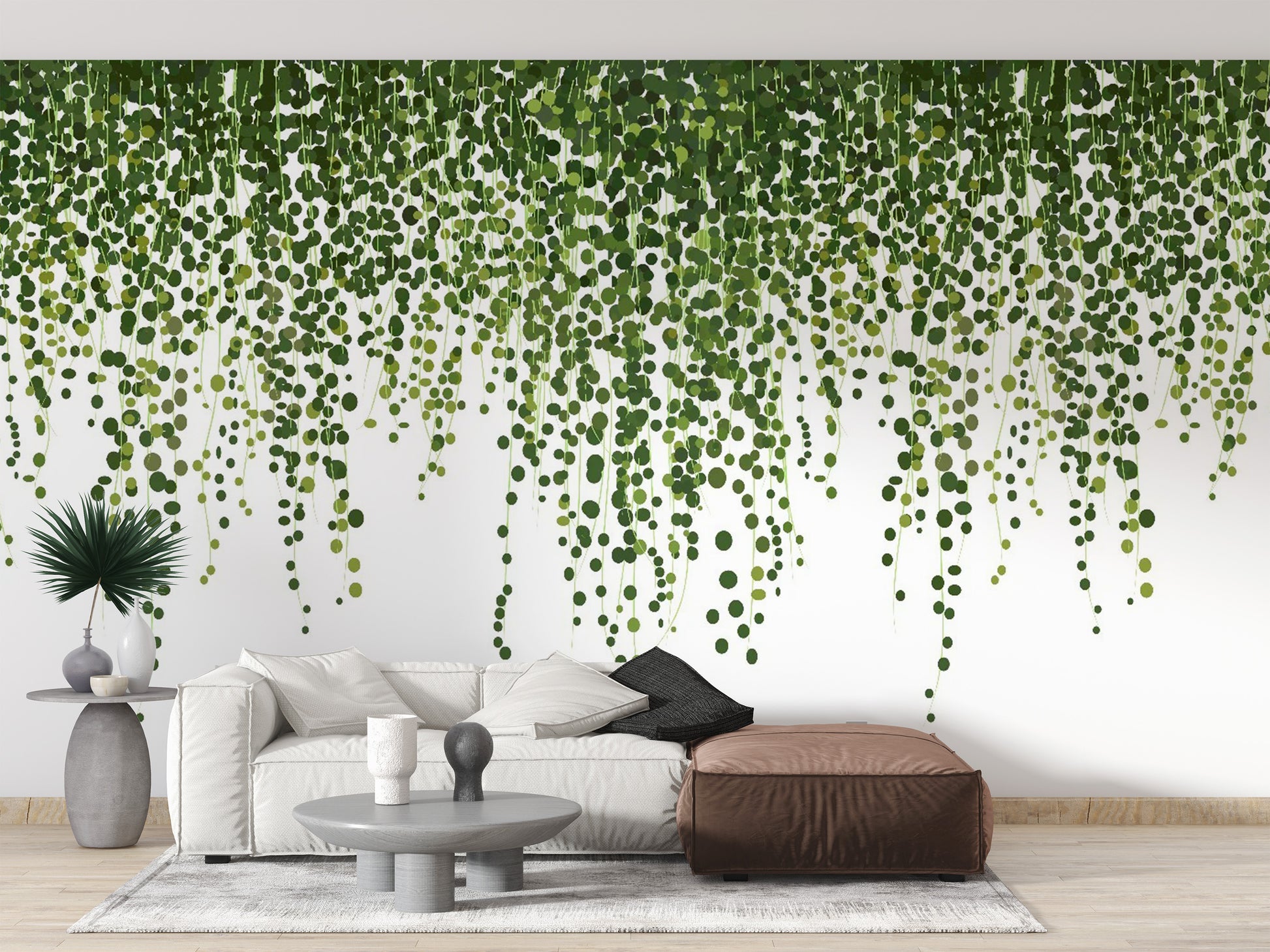 Green Hanging Ivy Leaves Wallpaper Mural - Giffywalls
