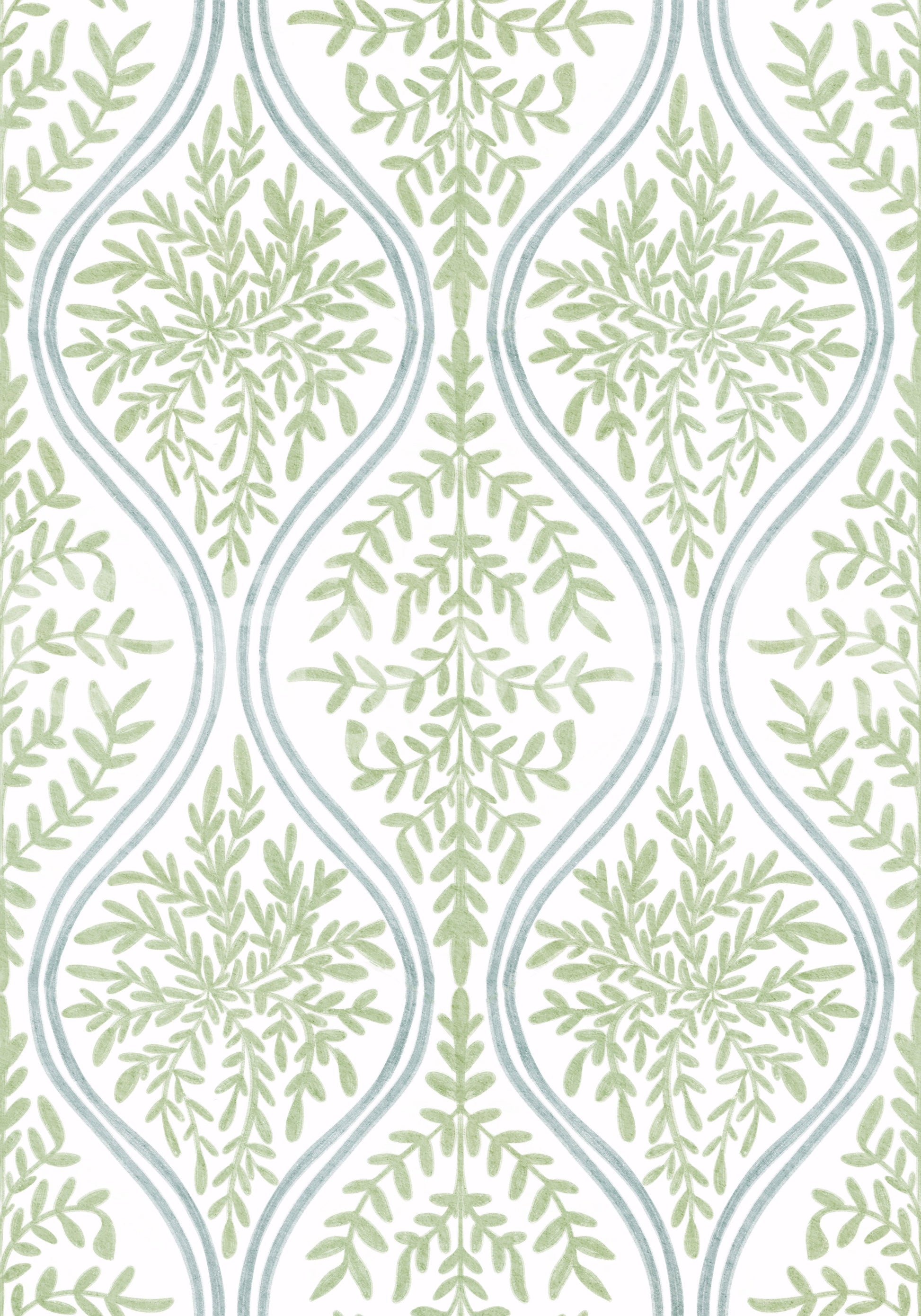 Sophisticated green damask wallpaper for timeless decor

