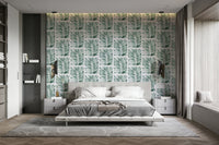 The colors are soft and gentle, with pale grays, greens, and whites.

