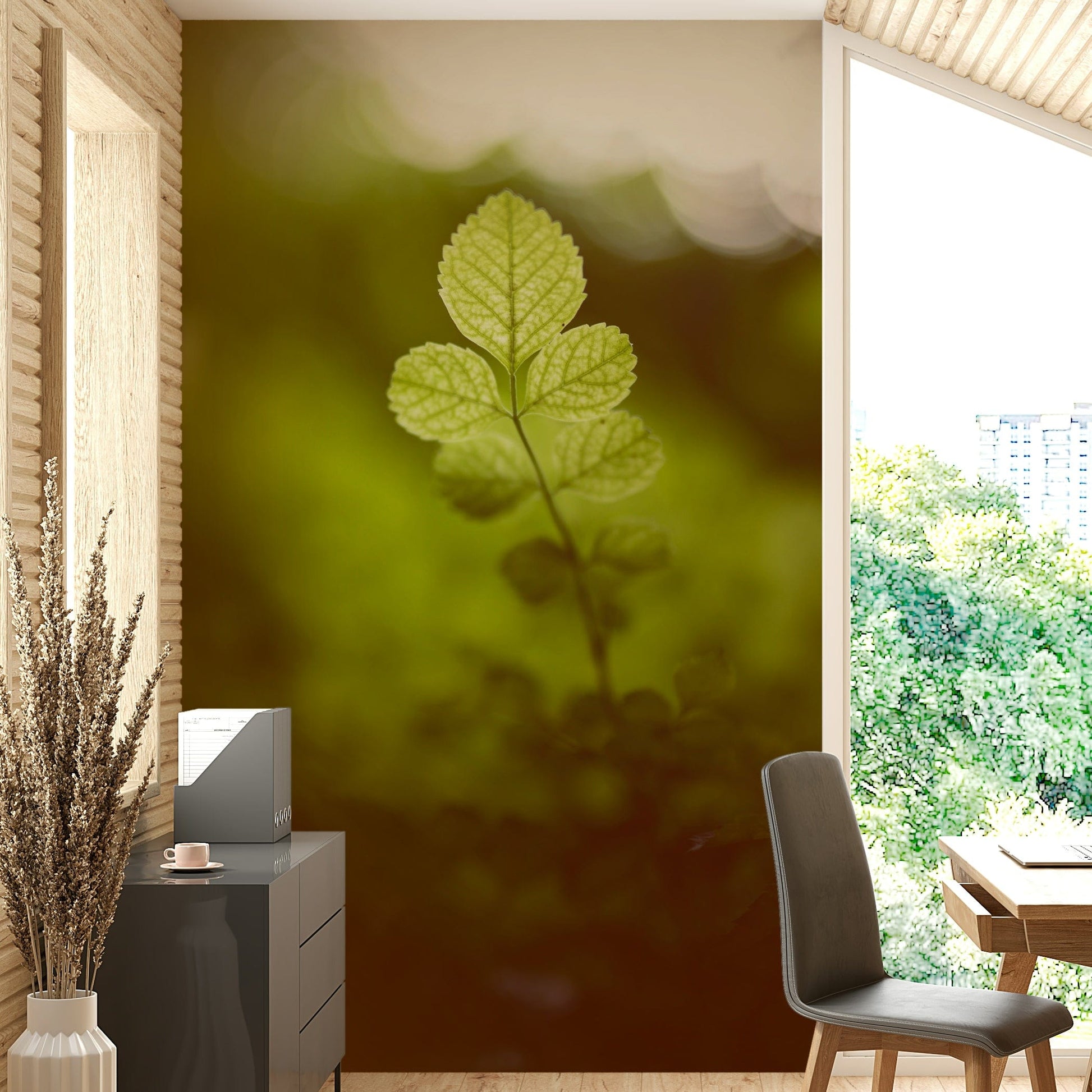 A high-quality serene foliage wall mural for walls.

