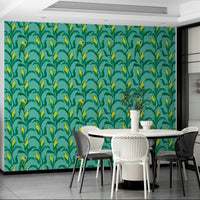 Colorful wall mural with tropical bird

