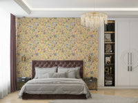 Bold botanical wallpaper with Tree of Life theme

