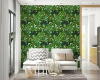 High-quality image of the green tropical plants wallpaper

