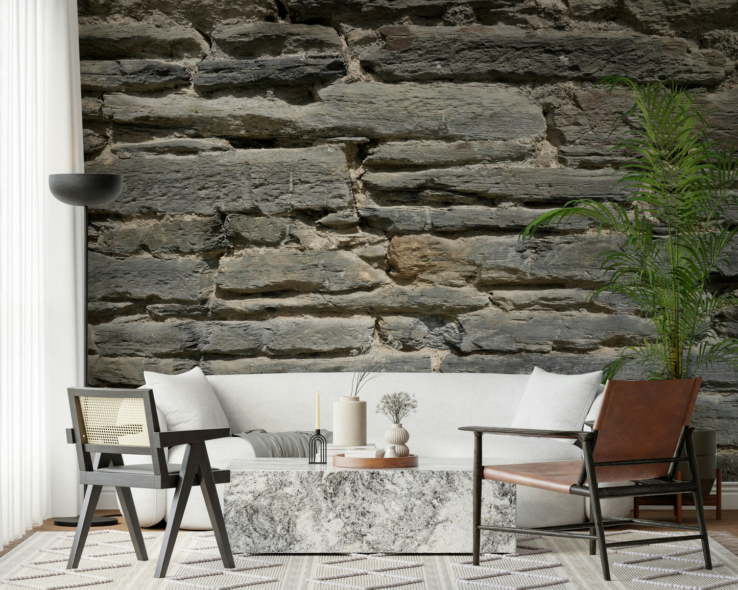 Grey Stone Layers Wall Mural -2566575