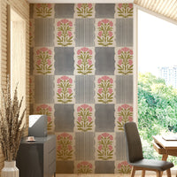 Greyed rose stripes wallpaper with soft lines

