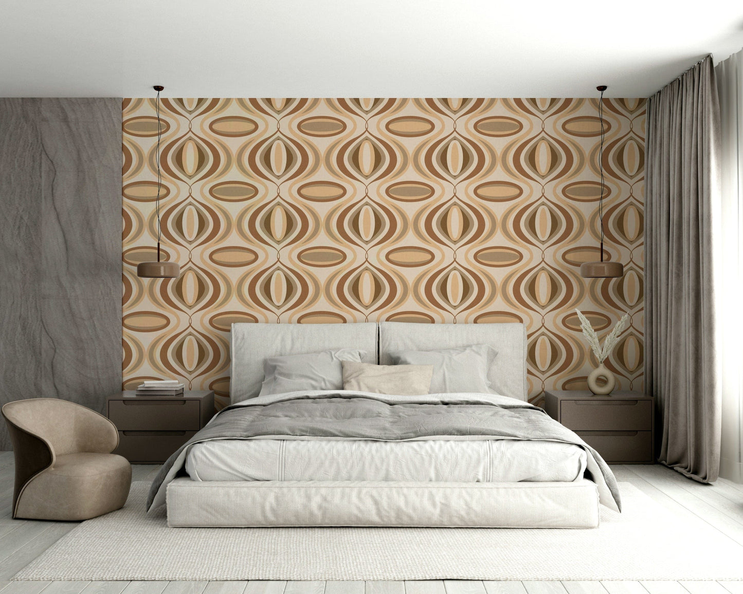 The artistic style is simple and graphic, reminiscent of the 1970s.
